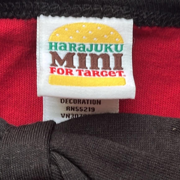 Harajuku Mini for Target Red Long Sleeve Tee Bow Tulle & Sequins - Picture 5 of 11